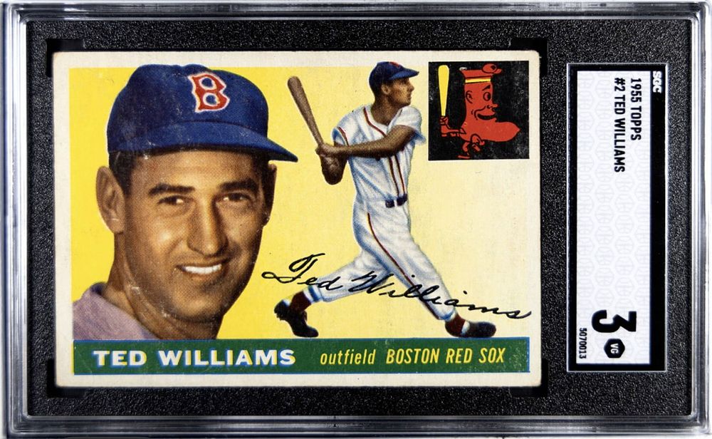 Lot 218D: 1955 Topps Ted Williams #2 HOF SGC 3 VG