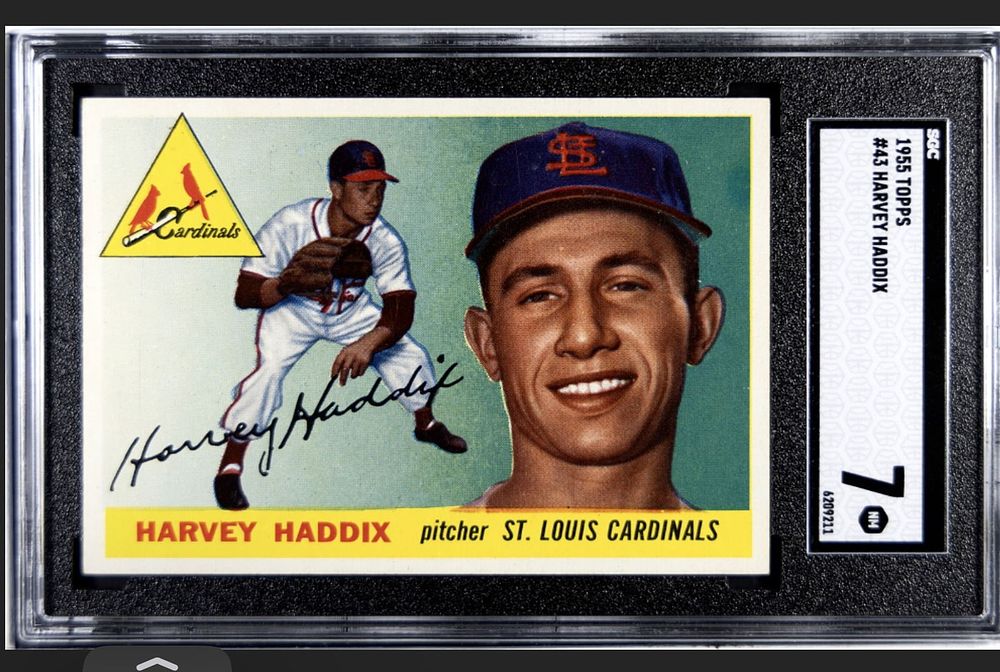 Lot 218G: 1955 Topps Harvey Haddix #43 SGC 7 NM Near Mint