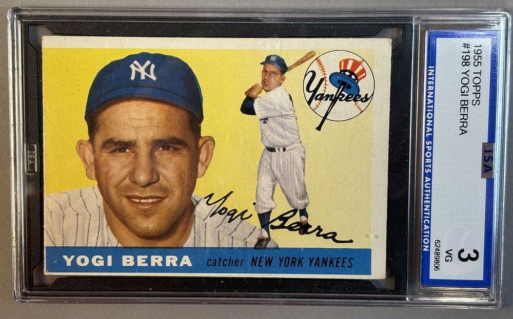 Lot 219: 1955 Topps Yogi Berra #198 ISA 3 VG Very Good HOF