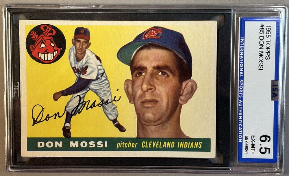Lot 219H: 1955 Topps Don Mossi #85 ISA 6.5 EX-MT+ Excellent Mint