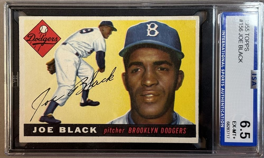 Lot 219I: 1955 Topps Joe Black #156 ISA 6.5 EX-MT+ Excellent Mint