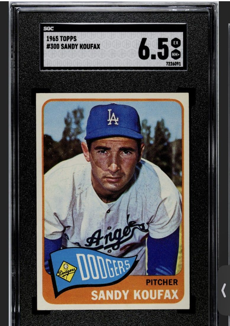Lot 222C: 1965 Topps Lot HOF Aaron SGC 5.5 #170 Koufax SGC 6.5 #300 Banks SGC 3 #510