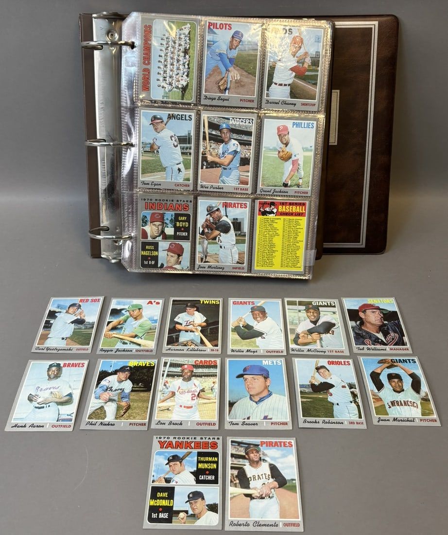 Lot 225: 1970 Topps Partial Baseball Set High Grade w/ Munson RC #189 Missing 79 Cards