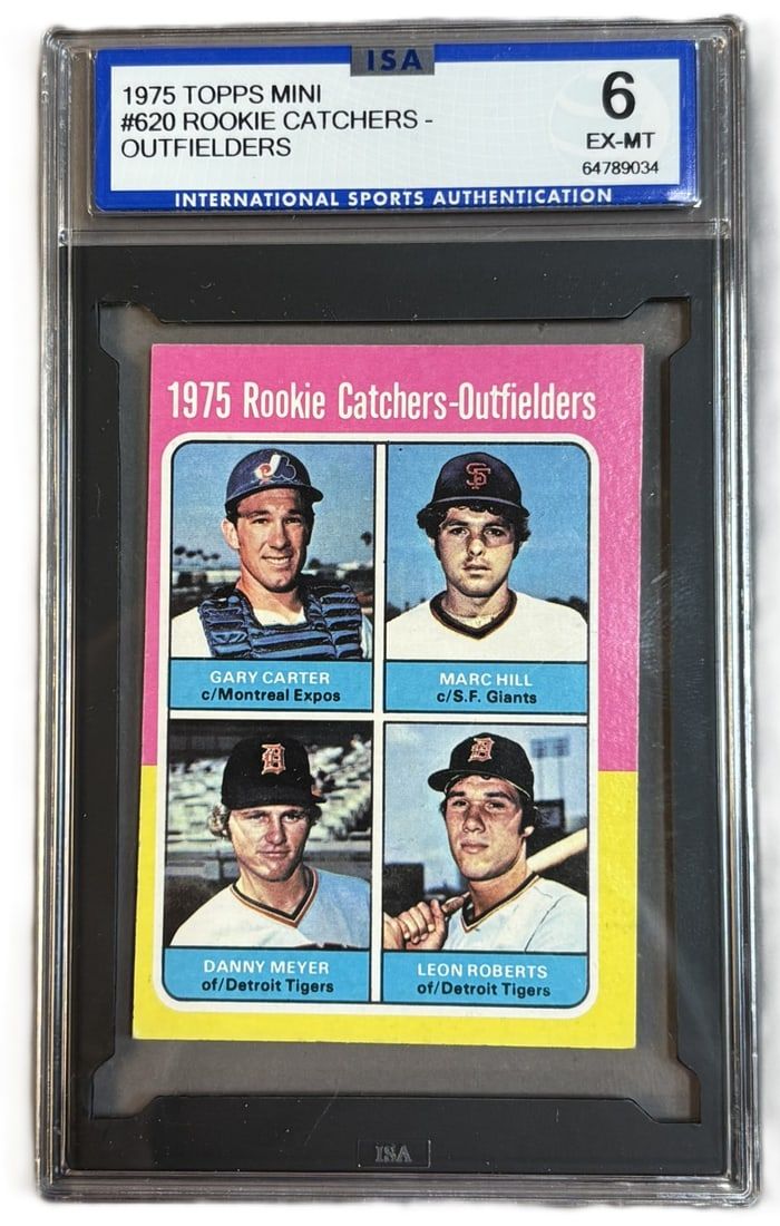 Lot 228O: 1975 Topps Mini #620 Gary Carter RC ISA 6 EX-MT