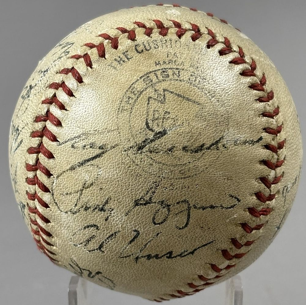 Lot 237: 1943 Detroit Tigers Team Signed Reach Official American League
