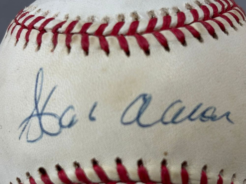 Lot 240: Hank Aaron Single Signed Rawlings ONL Baseball HOF