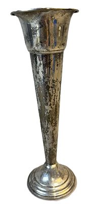 Sterling Silver Trumpet Form Vase Weighted Base 9" Tall. Elegant sterling silver trumpet form 