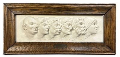 Late 19th C. Plaster Relief “A Good Joke” Framed Wall Plaque. Charming late 19th to early 20th 
