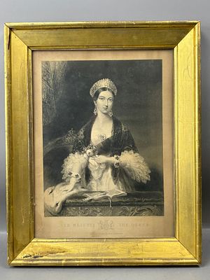 1839 “Her Majesty The Queen” Engraving for New York Albion Framed. Framed 19th century engraved 