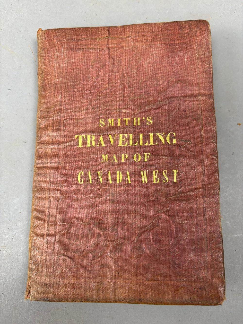 Lot 167: 1847 Smith’s Travelling Map of Canada West Folding Pocket Map