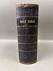 1851 American Bible Society Holy Bible Leather Bound Family Bible. Mid-19th century leather Image - 1