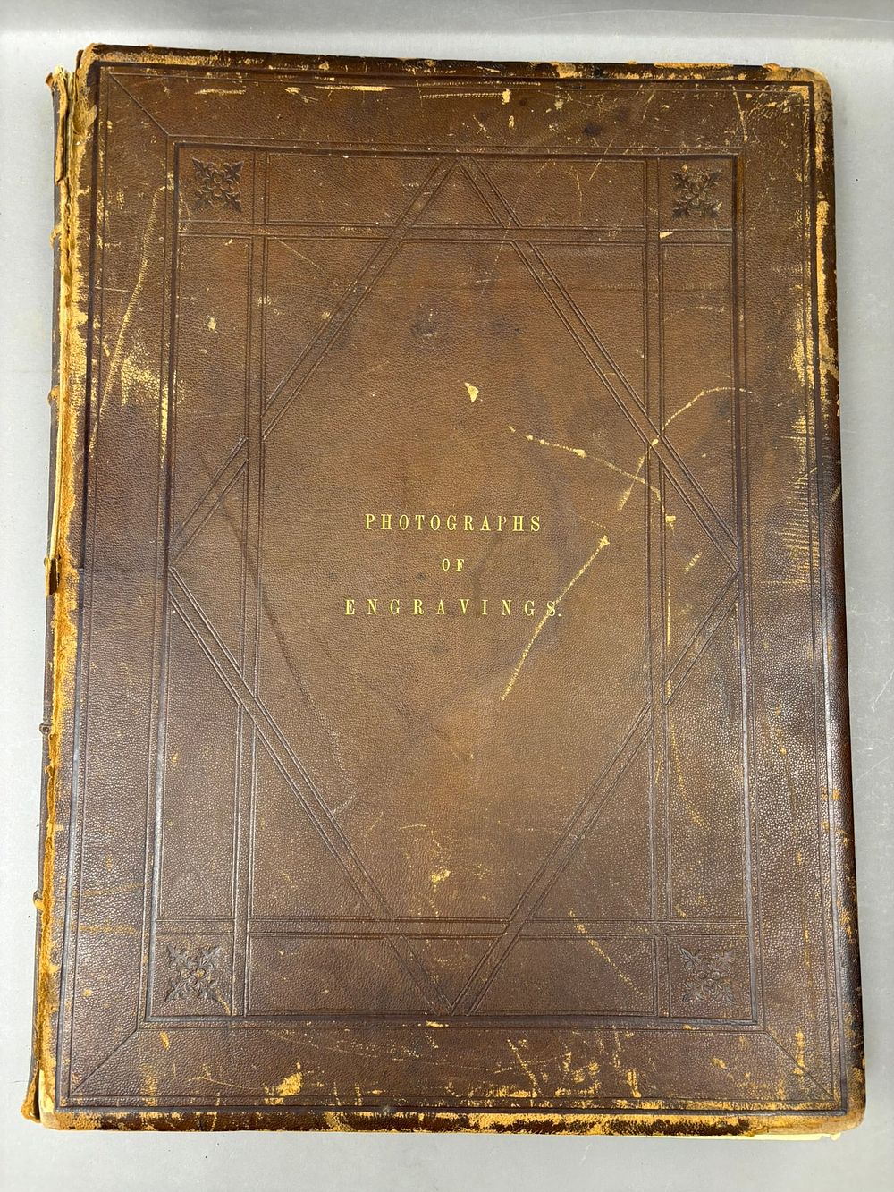 Large 19th Century Photographs of Engravings Art Portfolio Book. Impressive large 19th century 
