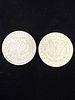 Two 1900 Morgan Silver Dollars Circulated Pair. Lot of two United States Morgan silver dollars Image - 3
