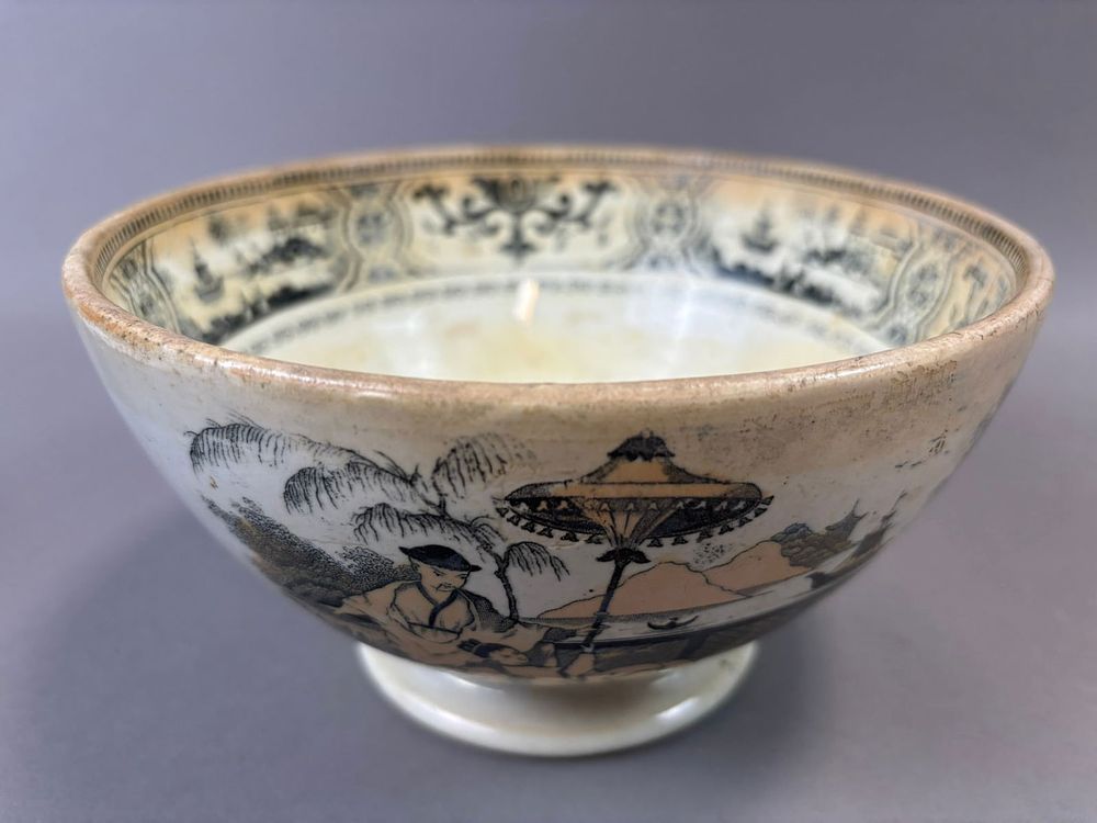 Lot 201: Petrus Regout Maastricht Pajong Transferware Bowl Dutch 7.75in