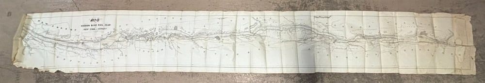 Lot 229: 1851 12' Map Hudson River Railroad New York to Albany W.C. Moore Lithograph