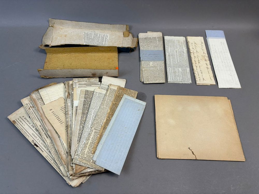 Lot 239: 19th C Manuscript Letters Recipe Archive Albany NY Ephemera Map Florence