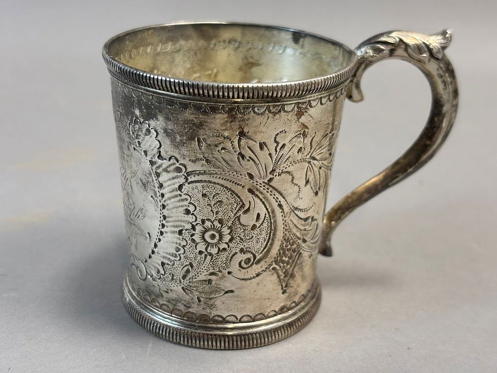 Lot 240: Early 19th C Sterling Silver Julep Cup Engraved Freddy Uncle Joseph