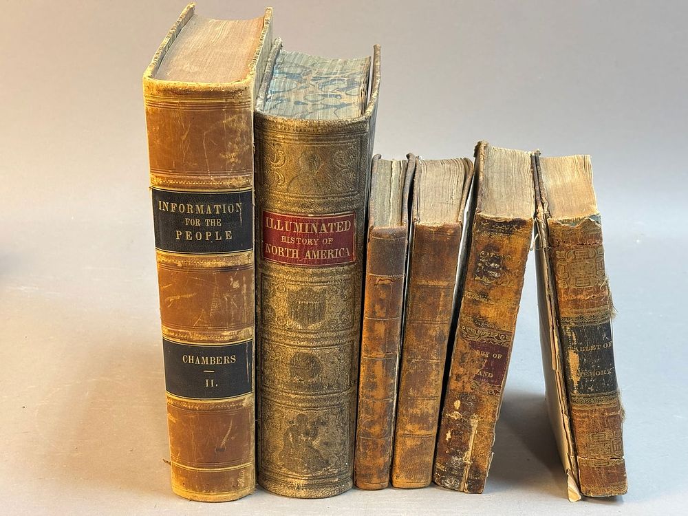 Lot 249: Antique 19th C Books Lot Chambers North America Frost Goldsmith Darby