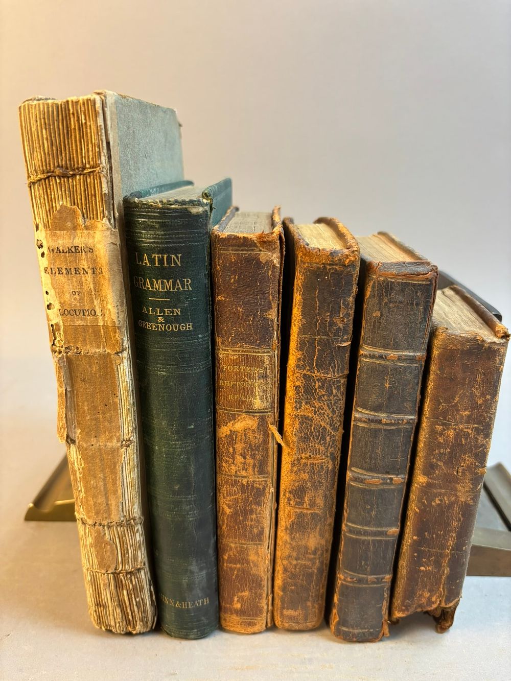 Lot 254: Antique 1765–1878 School Books Latin Grammar Elocution English Reader Lot