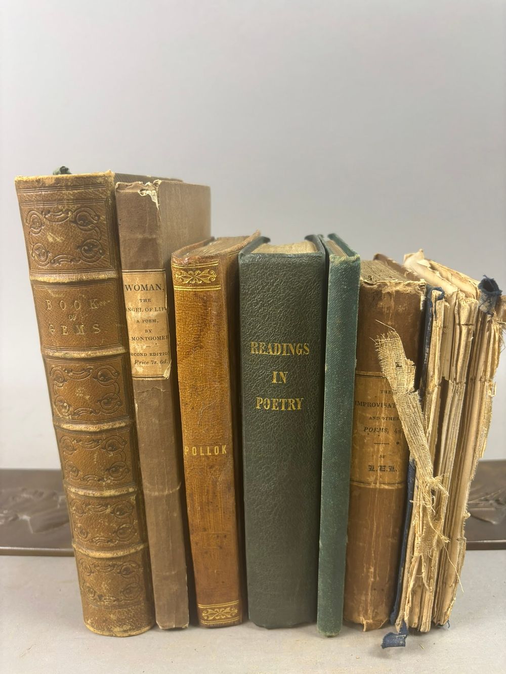 Lot 265: 19thC Poetry & Literature Books Book of Gems Pollok Comstock Poetry Lot 7