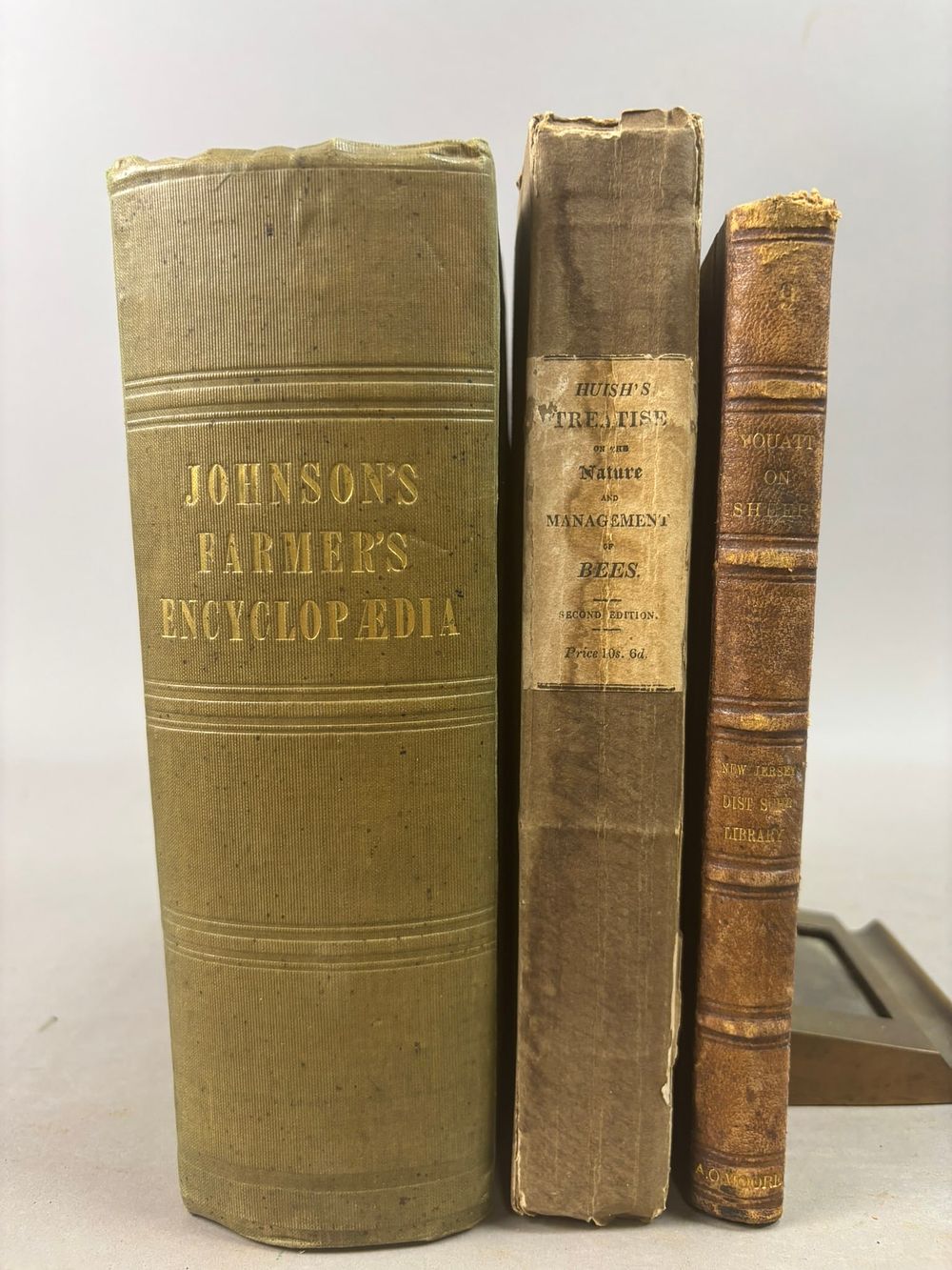 Lot 270: 19thC Agricultural Books Johnson Farmers Encyclopedia Huish Bees Youatt Sheep
