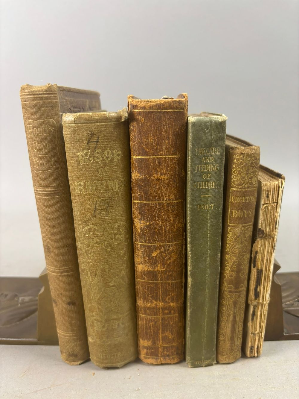Lot 274: 19thC Books Hood's Own Aesop In Rhyme British Classics Holt Children