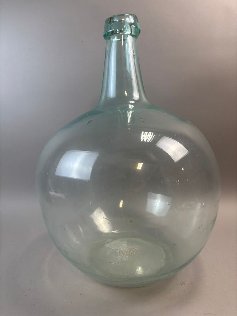 Lot 294B: Antique Aqua Glass Demijohn Carboy Hand Blown Bottle 19th Early 20th C
