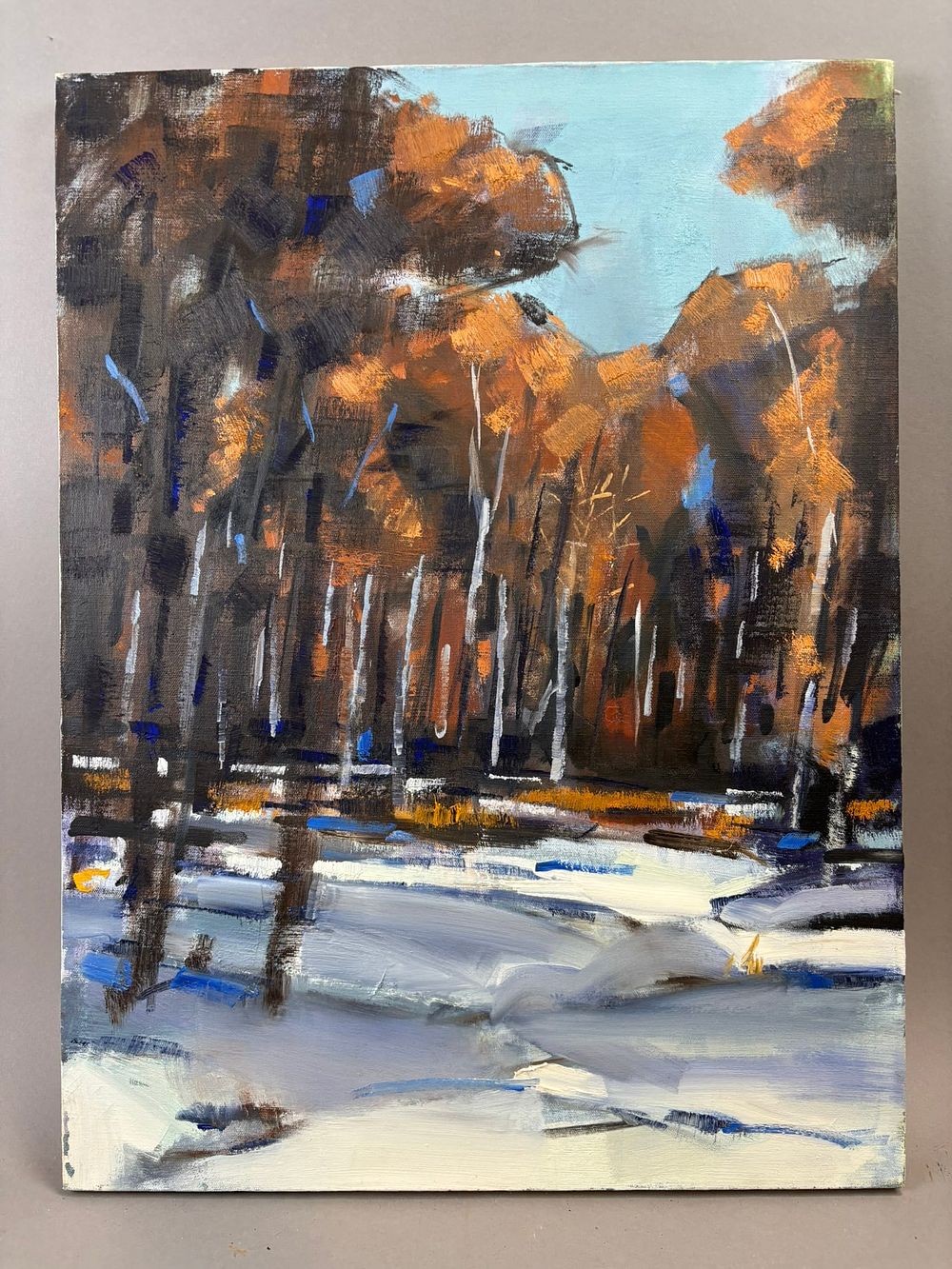 Lot 325: Henry Schafer Jackson Michigan Winter Landscape Oil Painting 18x24
