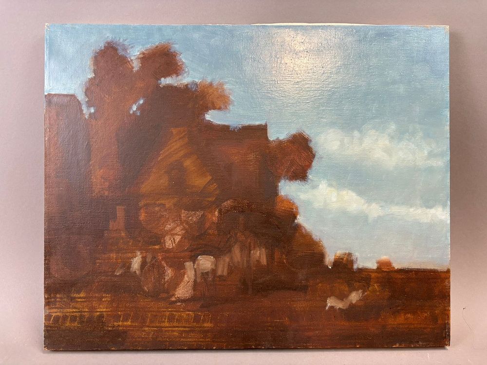 Lot 330: Henry Schafer Jackson Michigan Oil Painting Rural Farmstead Landscape 20x16