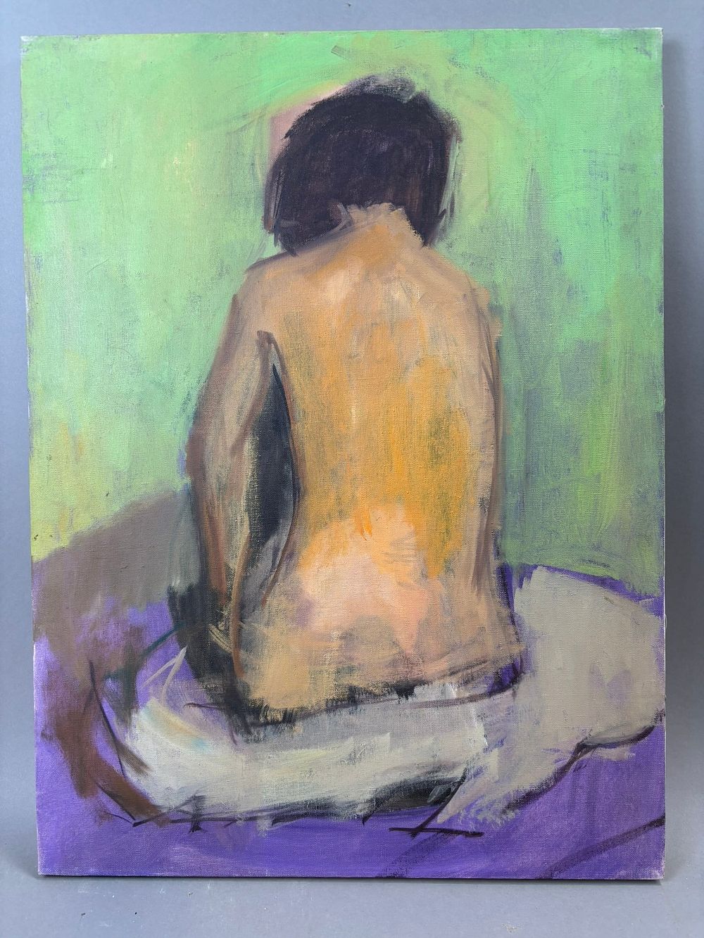 Lot 346: Henry Schafer Seated Female Nude Study Oil Painting 18x24