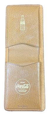 Vintage 40s Coca-Cola Pigskin Leather Card Holder Bi-Fold Wallet NOS. Vintage Coca-Cola leather 