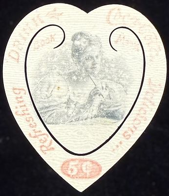 Rare Antique 1899 Coca-Cola Heart-Shaped Celluloid Bookmark. Vintage Coca-Cola advertising 
