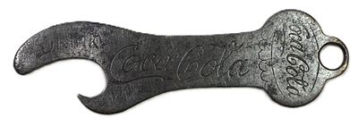 1890s Drink Coca-Cola Script Original Key Chain Bottle Opener. Vintage Coca-Cola bottle opener 