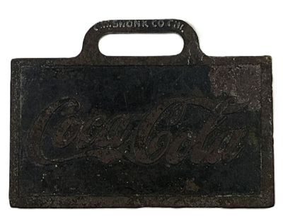 Coca-Cola 1920s Metal Advertising Script Watch Fob by C.W. Shonk Co. Vintage Coca-Cola 