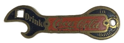 Drink Coca Cola In Bottles Early 20th Century Painted Bottle Opener W.G. Smart. Vintage 