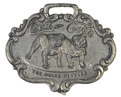 Antique Coca Cola The Prize Winners Original Watch Fob Medallion w/ Bulldogs. Vintage Coca-Cola 
