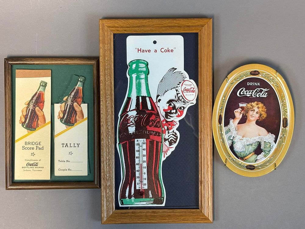 Lot 156: Lot 3 Vintage Coca Cola Tally Bridge Score Pad Tip Tray Collectibles