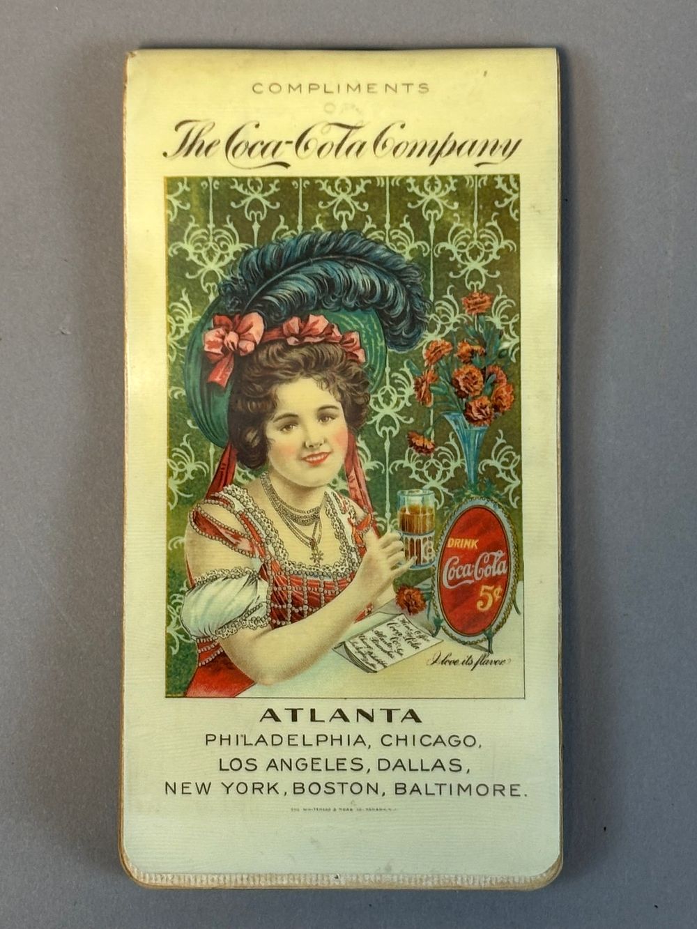 Lot 170: Antique 1901 Celluloid Coca Cola 468,411 Gallons Advertising Note Book