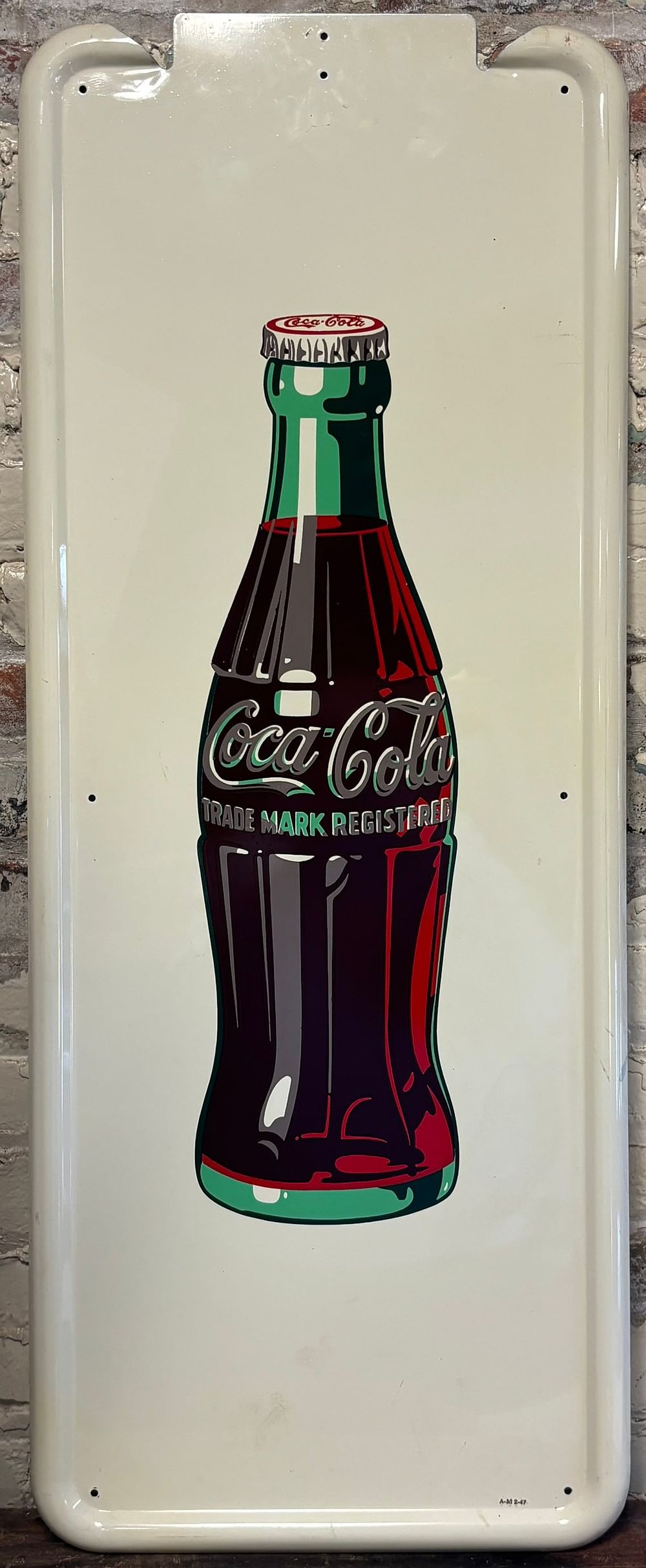 Lot 227: 1947 Coca Cola SST Self Framed Pilaster Advertising 41" Coke Sign