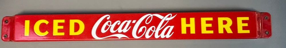 Lot 238: Coca Cola Iced Here Original SSP Porcelain Door Push Advertising Sign