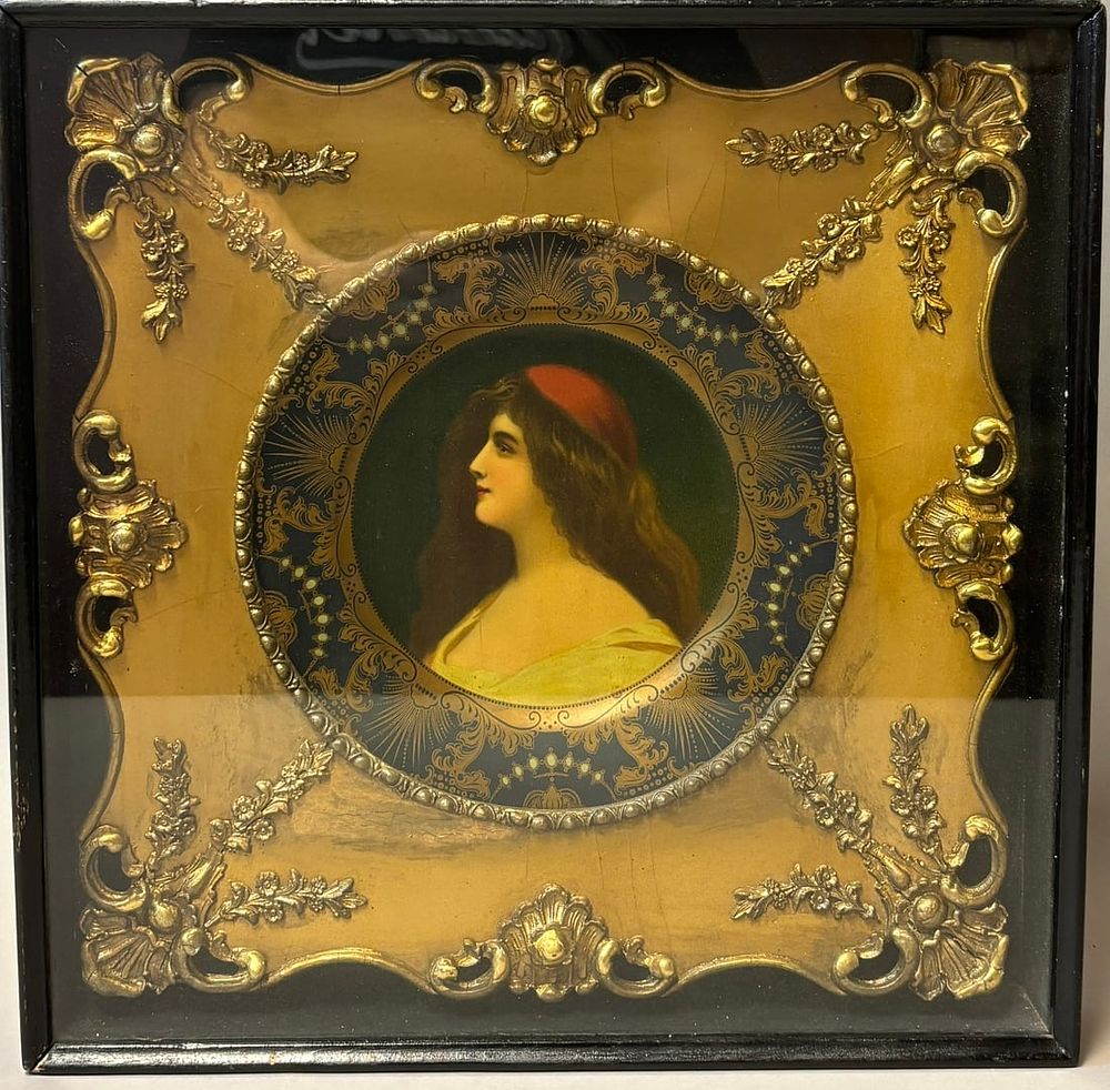 Lot 261: Antique 1905 Western Coca Cola Bottling Co Vienna Art Tray Plate Shadowbox Frame