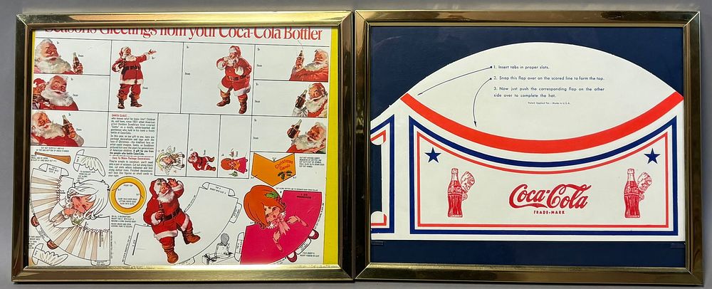 Lot 282: Pair Coca Cola Advertising Original Santa & Sprite Boy Advertising Pieces