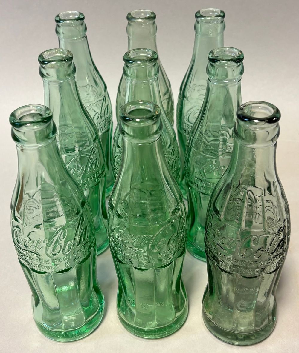 Lot 288: Lot 9 Coca Cola Coke Bottles Pontiac Detroit Flint Lansing St Joseph Reed City