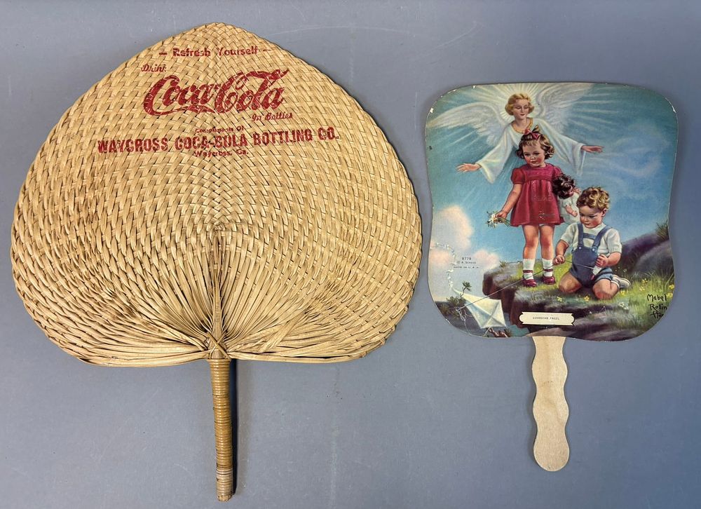Lot 296: Pair Vintage Waycross Coca Cola Bottling Co Original Fans