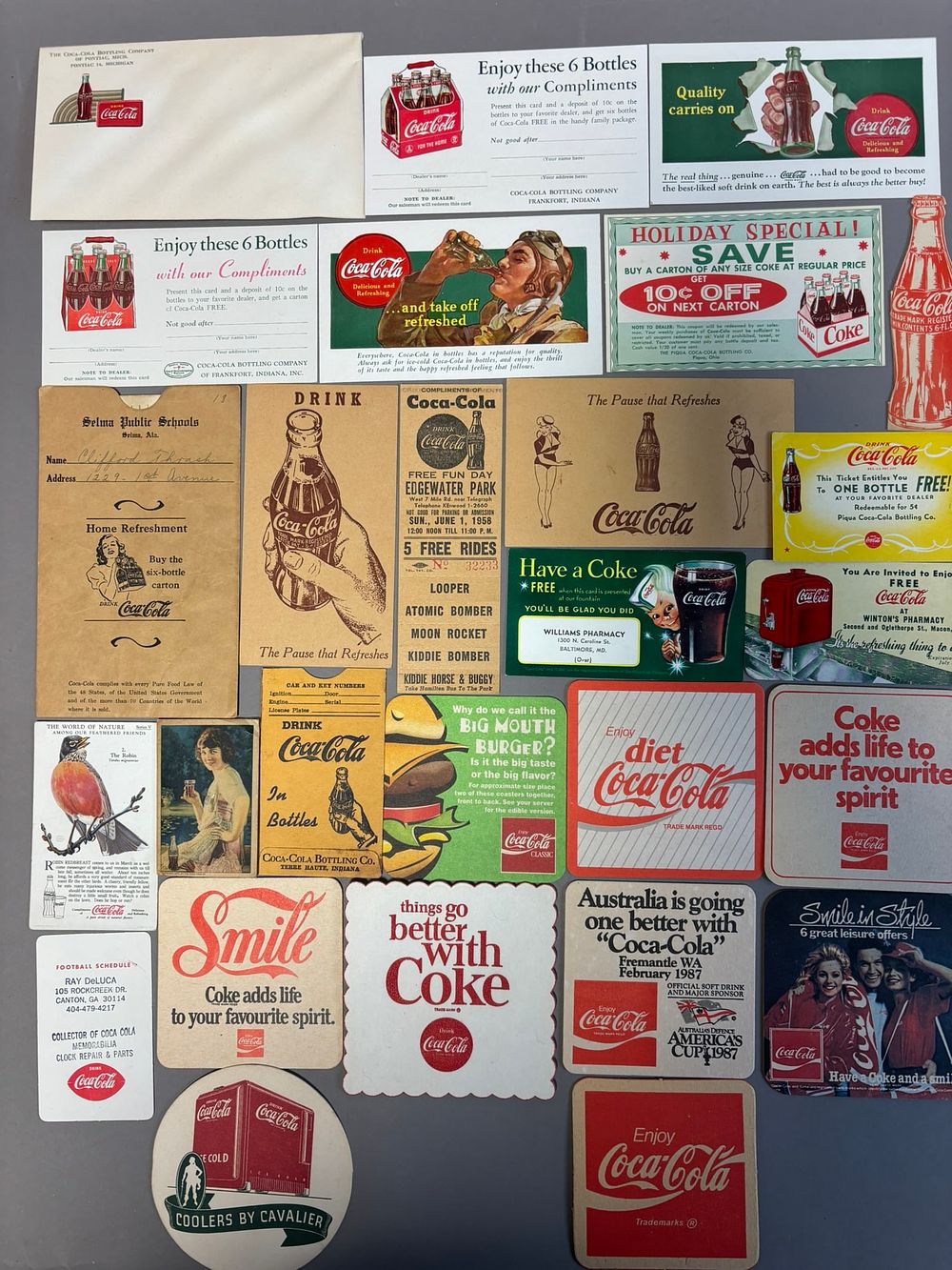 Lot 346: Lot 27 Original Coca Cola Coasters Ink Blotters Advertising Paper & More