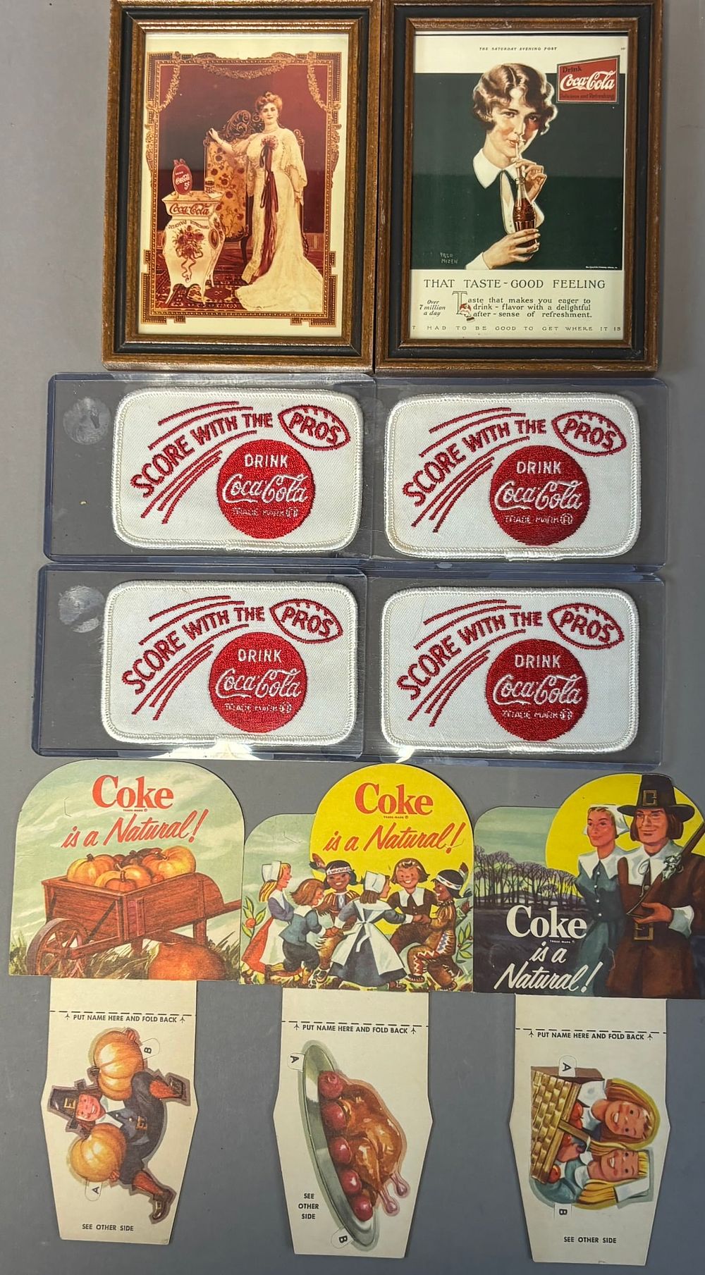Lot 351: Lot 9 Original Coca Cola Bottle Toppers Score With The Pros Patches & More