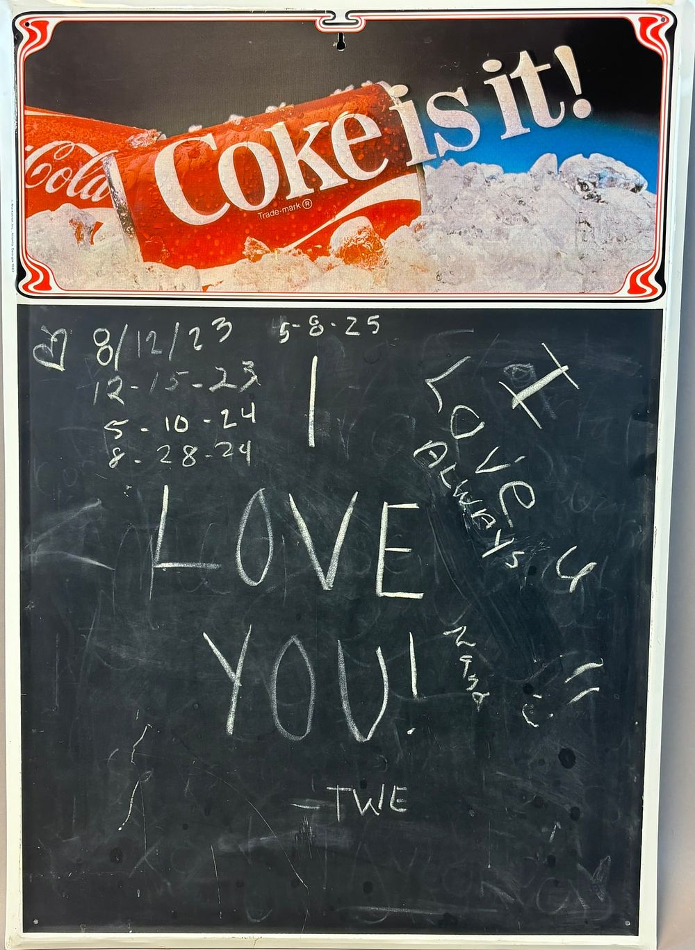 Lot 399: 1982 Coca Cola Coke Is It Original Metal Menu Board Advertising Chalkboard Sign