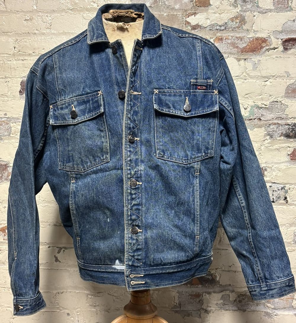 Lot 400: Vintage Coca Cola Size Medium Original Denim Button Down Advertising Coat