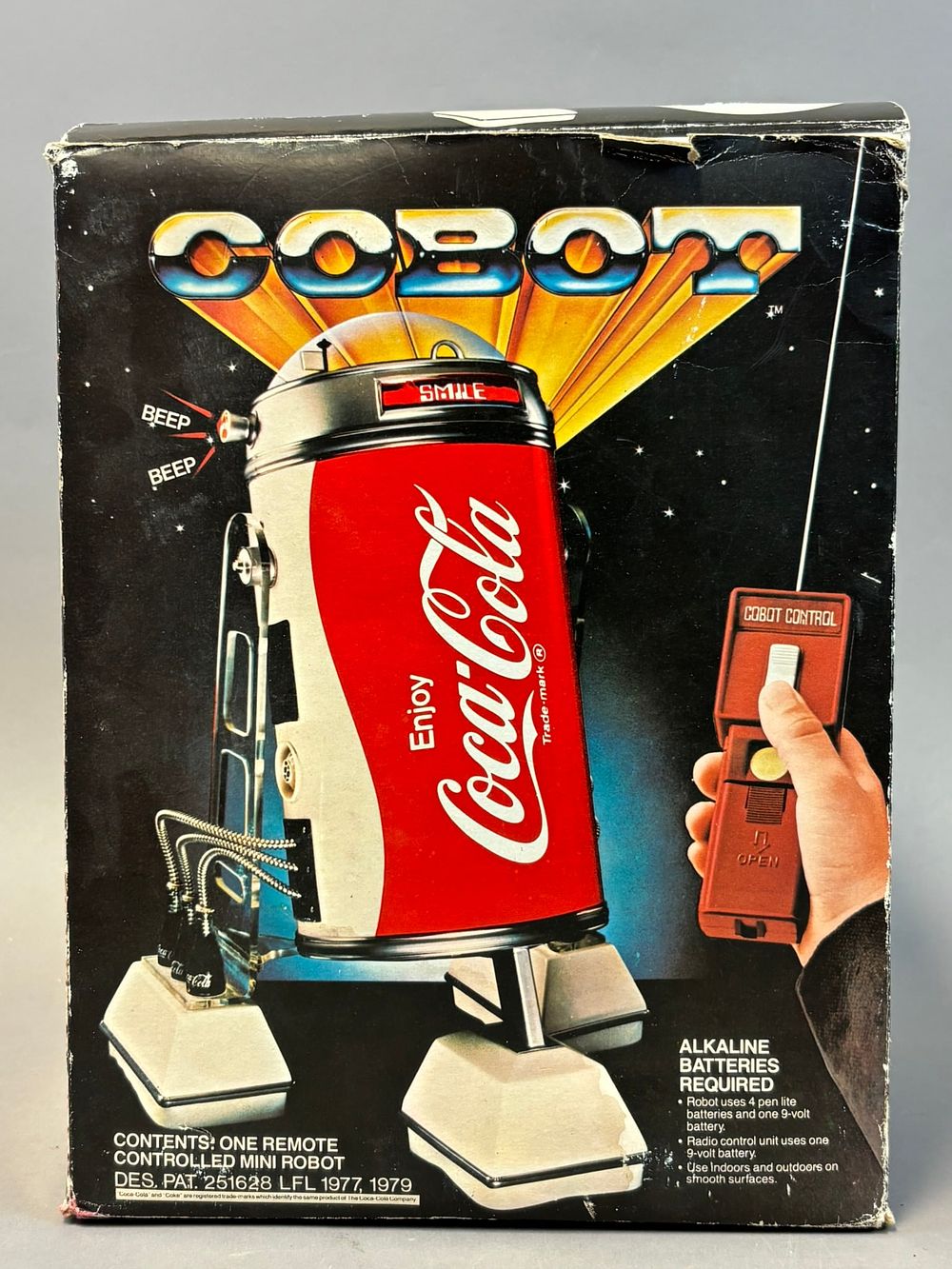 Lot 431: Cobot Original Coca Cola Advertising Remote Controlled Robot 1979 w/ Box