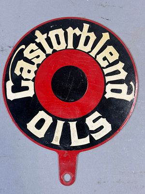 Castorblend Oils Original DST Painted Metal 6" Lubester Paddle Sign. See all photos
